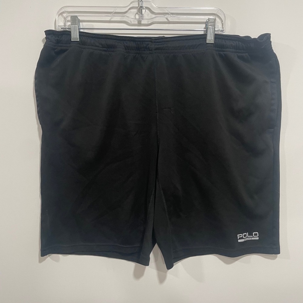 Polo Sport Ralph Lauren Mens Black Mesh Athletic Gym Shorts Size M RN41381